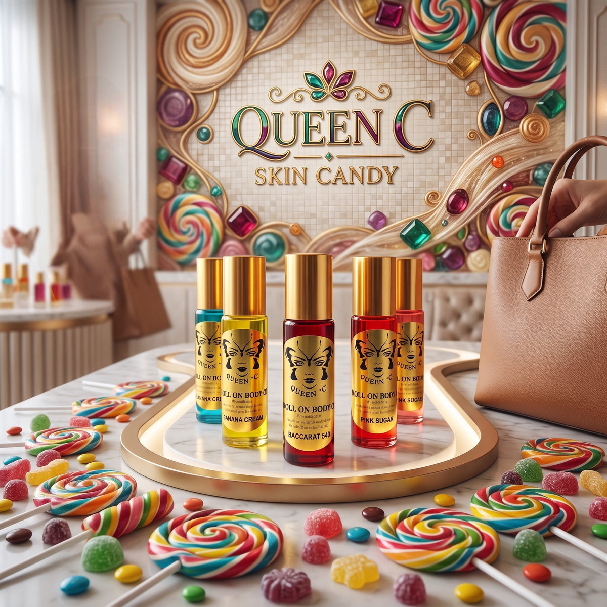 QUEEN C'S ROLL-ON BODY OIL -Over 100 scents