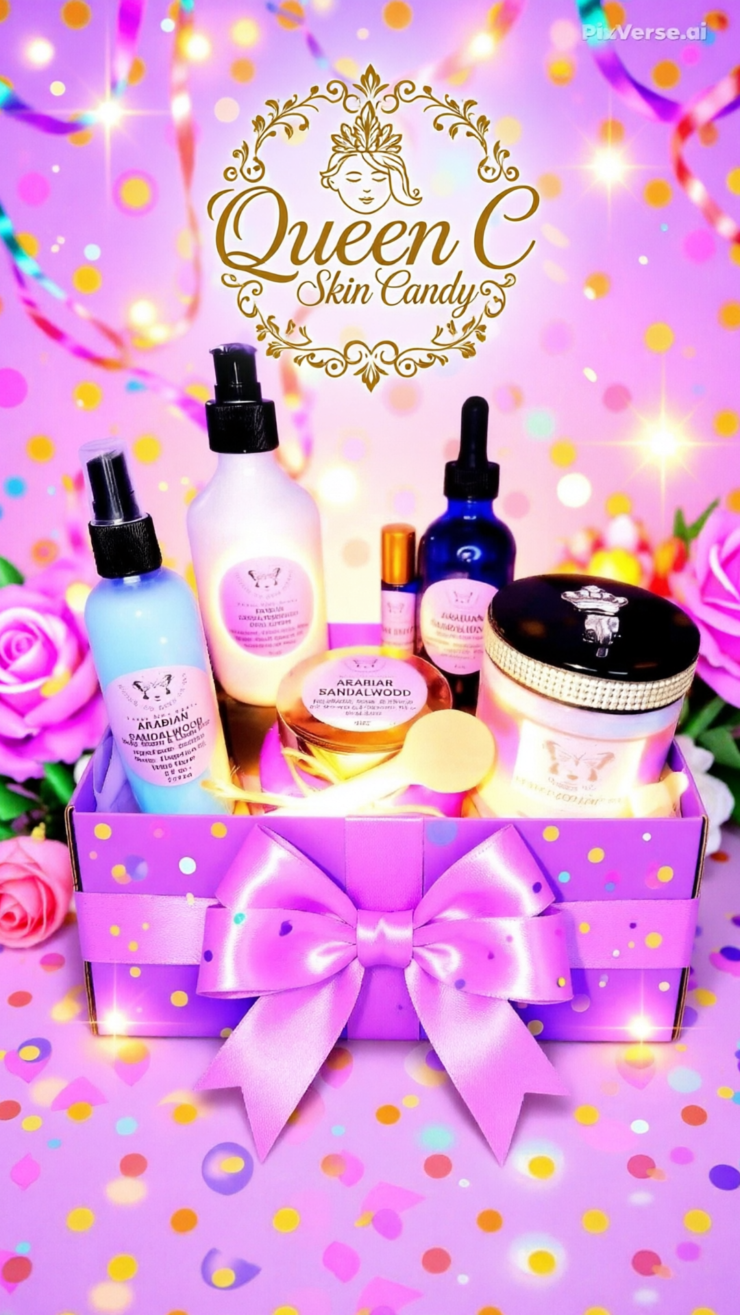 DELUXE EDP PERFUME GIFT BOX-WHIPPED BODY BUTTER, OIL, BODY GEL, CANDLE -Over 100 scents