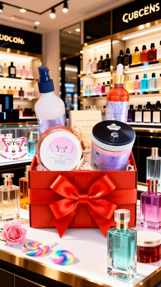 DELUXE EDP PERFUME GIFT BOX-WHIPPED BODY BUTTER, OIL, BODY GEL, CANDLE -Over 100 scents
