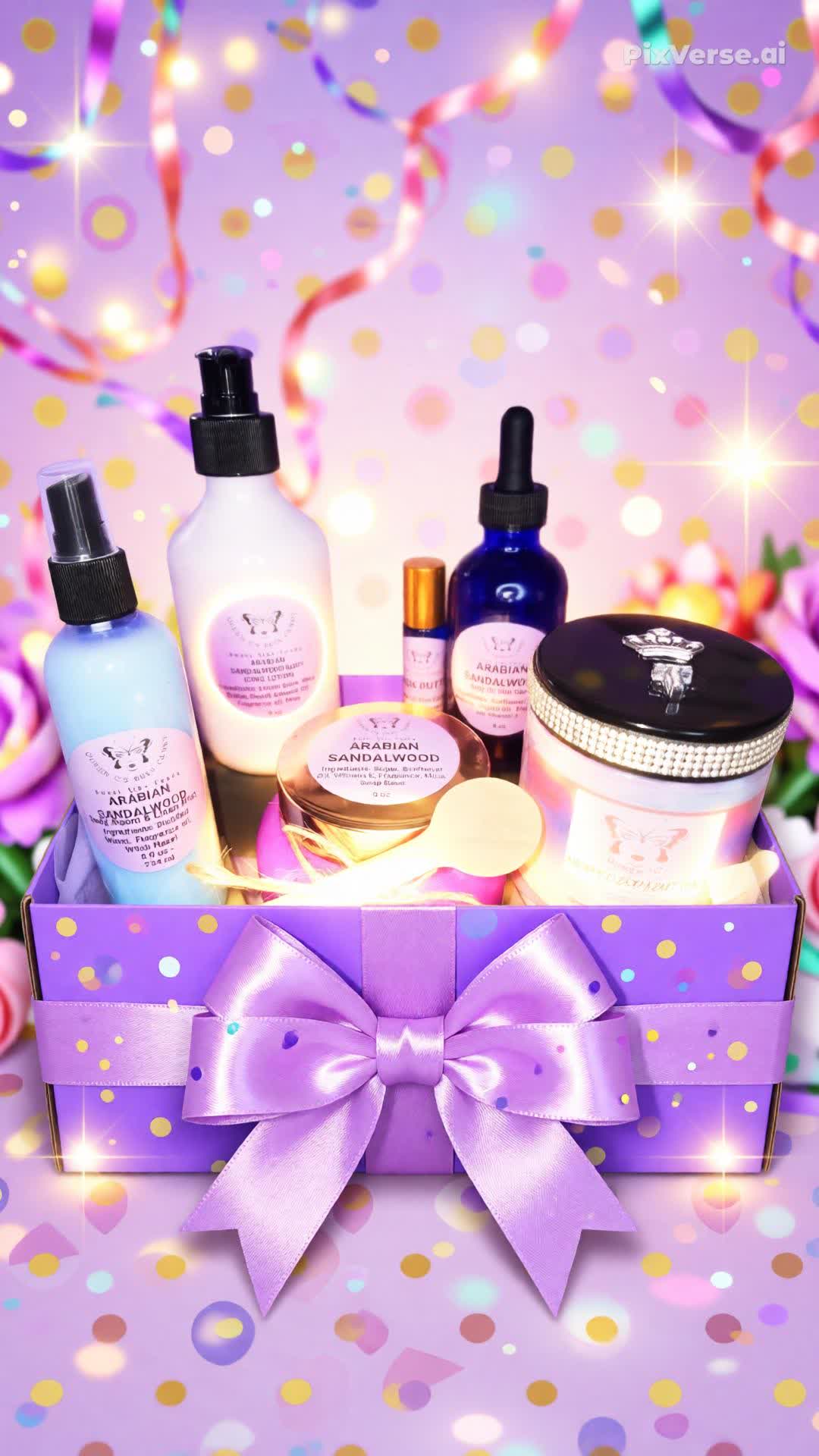 DELUXE EDP PERFUME GIFT BOX-WHIPPED BODY BUTTER, OIL, BODY GEL, CANDLE -Over 100 scents