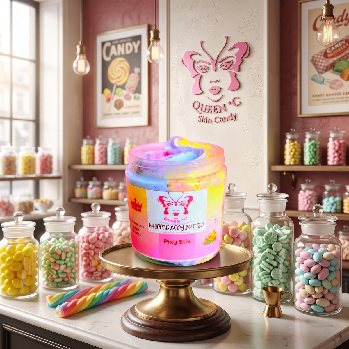 WHIPPED BODY BUTTER -Over 100 scents with Personalized Bling Lid with Initial